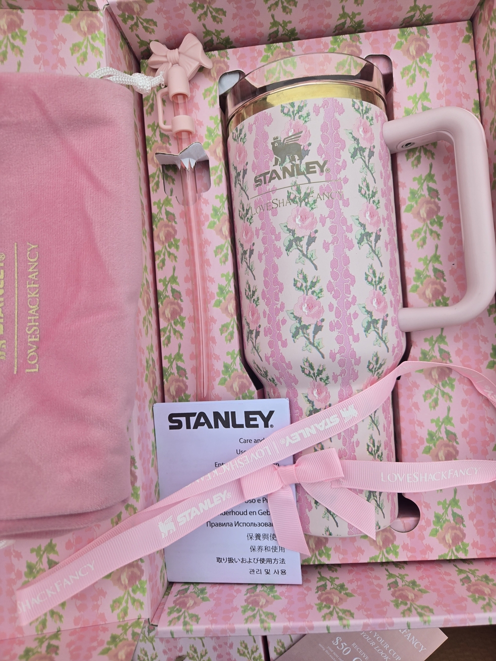 Stanley x LoveShackFancy Blooming Heirloom 40 oz Quencher H2.0 FlowState Tumbler